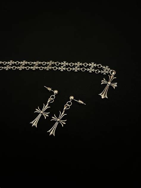 Купить Chrome Hearts Хром Хартс Комплект украшений цепочка серьги, цена ...