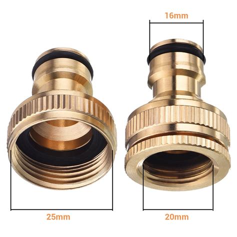 2024 3 Pcs Brass Hose Tap Connector 1 2 Inch 3 4 Inch Garden Water