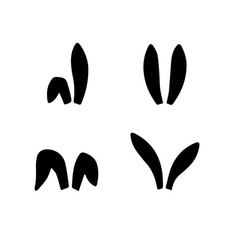 Rabbit Ear Icon Bunny Ears Collection Bunny Ears Icons Isolated