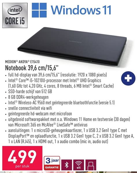 Medion Akoya E Notebook Cm Per Stuk Promotie Bij Aldi