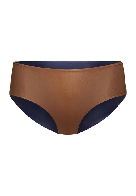 Boochen Bikini Slip Amami Reversible Surf Bikini Dark Blue Solid Brown Bei Boochen Im