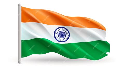 Индийский флаг высоко развевается на Connaught Place с гордостью в ...