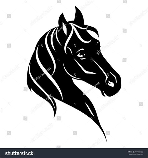 Vector Silhouette Horse Head Stock Vector (Royalty Free) 790059796 ...