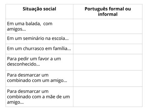Linguagem Formal E Informal Exercícios Com Gabarito 7 Ano