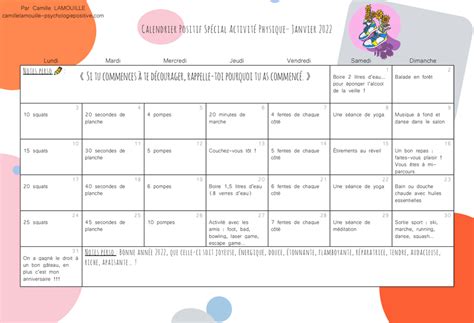 Calendriers Positifs Ancrez Votre Pratique Positive