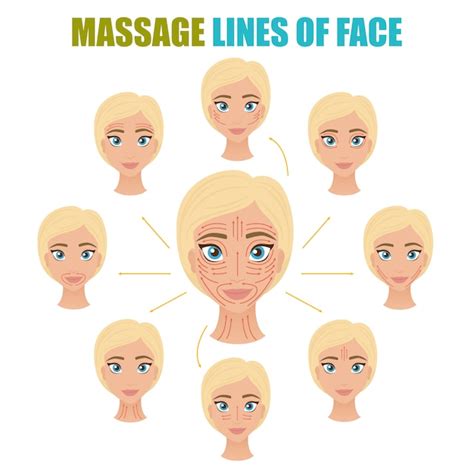 Lignes De Massage Du Visage Vecteur Gratuite