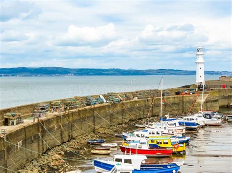 Newhaven Harbour Lighthouse Edinburgh Stock Image Image Of Forth