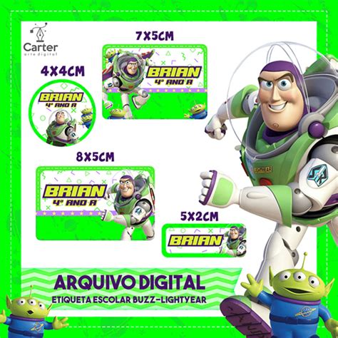 Etiqueta Escolar Buzz Lightyear Arquivo Digital Elo