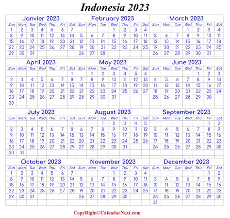 Indonesia 2023 Calendar Calendar Next