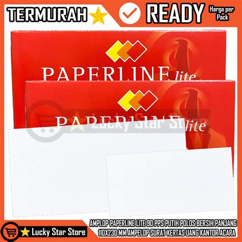 Jual Amplop Paperline Lite 90 Pps 110x230 Mm Per Kotak Ampelop Putih