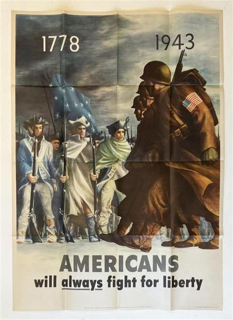 Americans Fight For Liberty World War Ii Poster Auction