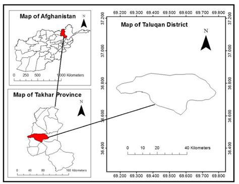 Map Of The Study Area Taluqan District Takhar Afghanistan