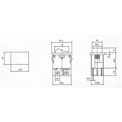MIRS-201-C3 | VARIOUS Vypínač kolébkový 19x13mm DPST 3A 250VAC| 46629