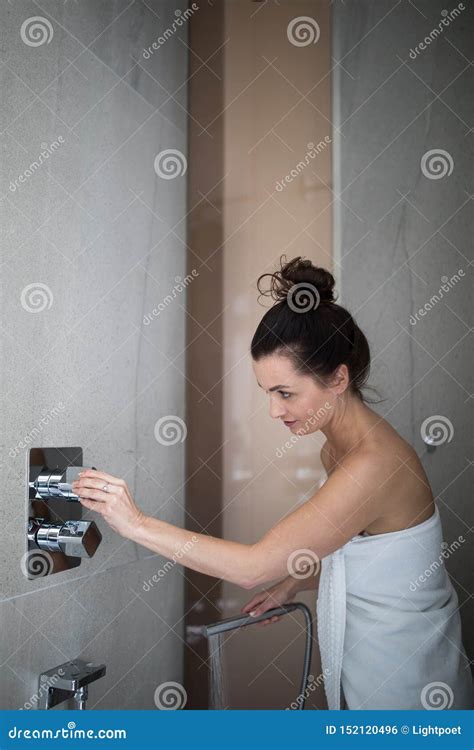 Woman Taking A Long Hot Shower Washing Her Hair Stock Photo Image Of Conditioner Head 152120496