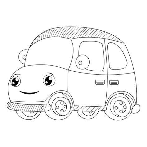 Coloriage De Voiture Pour Les Enfants Vecteur Premium