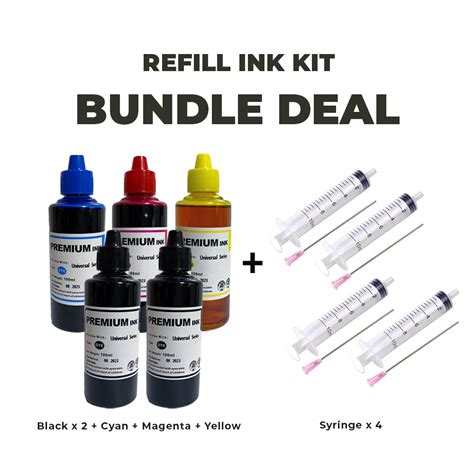 Premium Ink 3BK 1C 1Y 1M 100ml Inkjet Printer Cartridge Refill Ink