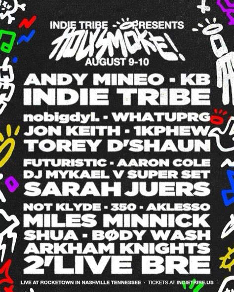 Indie Tribe Reveals Lineup For Holy Smoke 2024