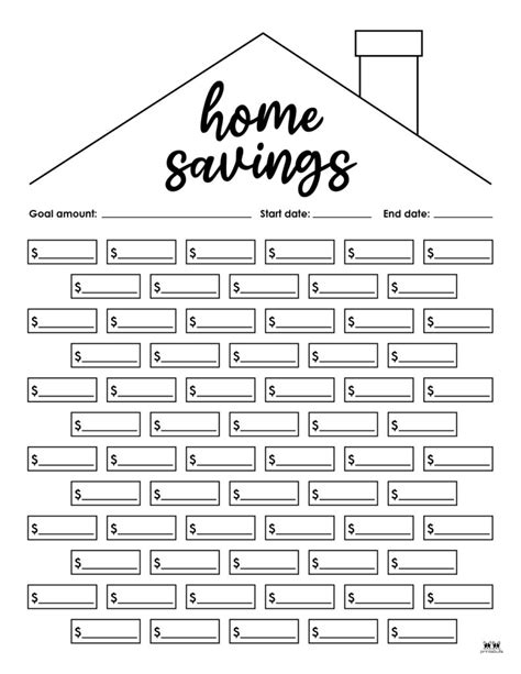 House Savings Tracker Printable