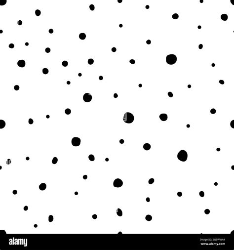 Seamless Neutral Polka Dots Pattern Black Hand Drawn Dots Isolated On A White Background