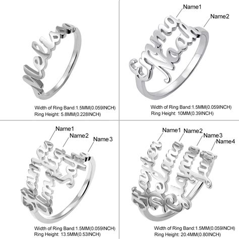 Personalized Multiple Name Ring In Silver