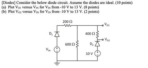 Solved [diodes] Consider The Below Diode Circuit Assume The