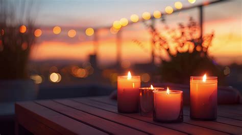 As the sun sets the candlelit rooftop becomes a haven for stargazing
