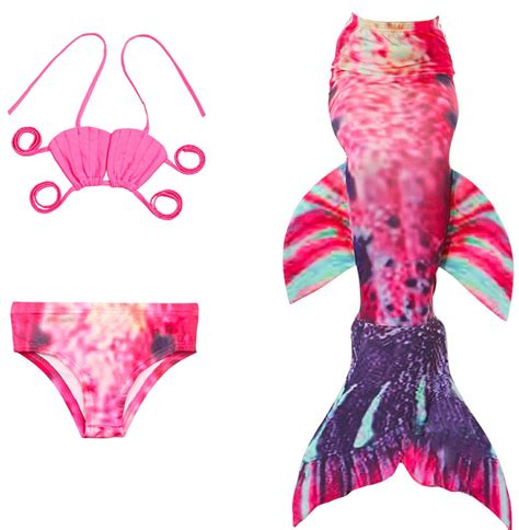 Wenchoice Hot Pink Green Fish Tail Pieces Swimming Suit Xxl Y Walmart