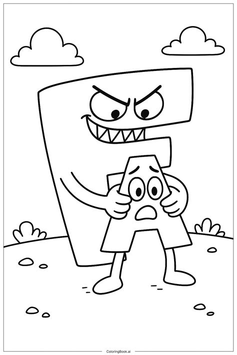 Alphabet Lore F Trapping A Letter Coloring Page Free Pdfandpng Printable