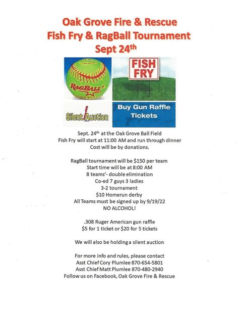 Oak Grove Fire & Rescue Fish Fry & RagBall Tournament- Saturday