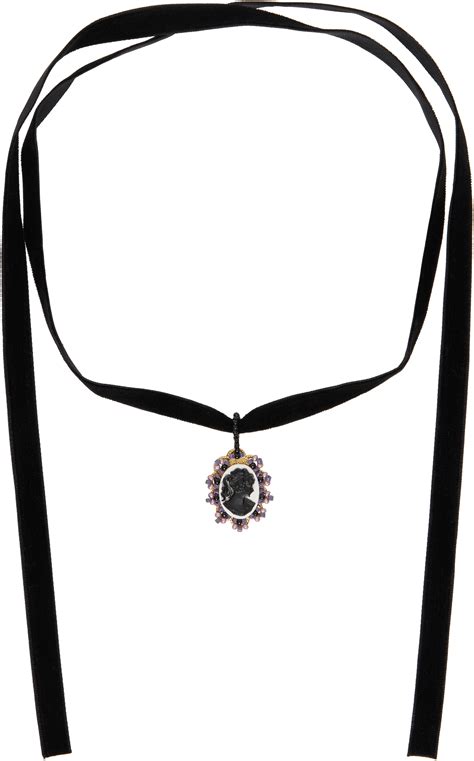 Anna Sui Black Erickson Beamon Edition Cameo Choker Ssense