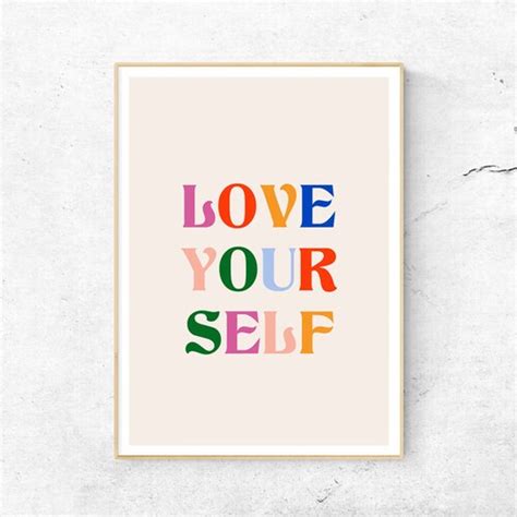 Love Yourself Print Self Love Print Self Esteem Bedroom Wall Etsy