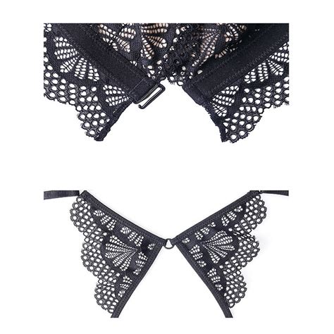 Sexy Transparent Lace Lingerie And Panty Set With Back Butterfly China Sexy Lace Lingerie And