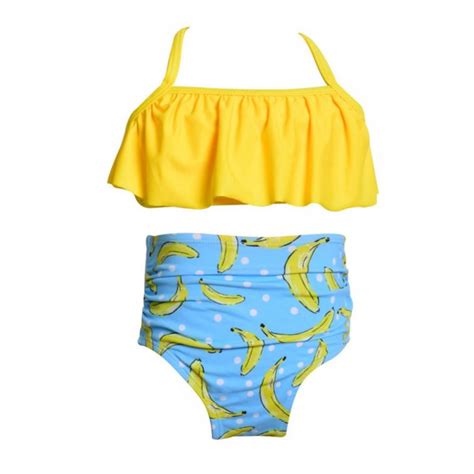 Ajziojiro Girls Bathing Suits Two Pieces Bikini Set Ruffle Swimwear Swimsuit For T Walmart