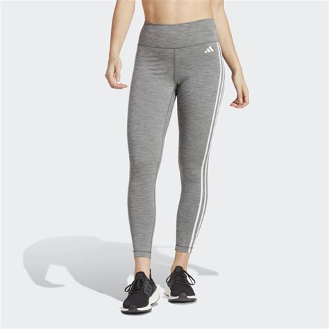 adidas بنطال ضيق بطول شبه كامل Train Essentials 3 Stripes High Waisted