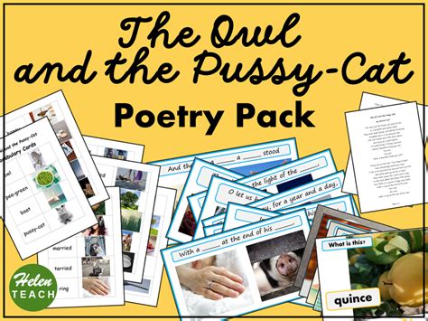 The Owl And The Pussy Cat Poetry Pack Teaching Resources