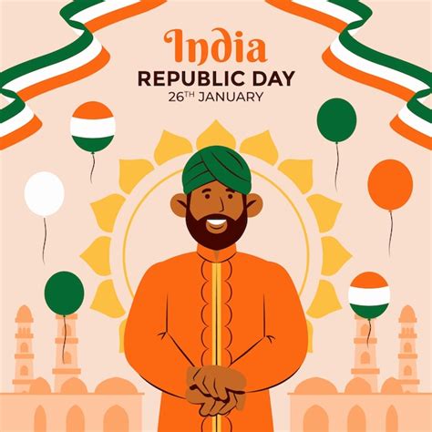 Premium Vector Flat Illustration For Indian Republic Day Celebration