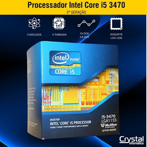 Processador Intel Core i5-3470 | 3.20 GHz (3.60 GHz Turbo) | 4 Núcleos ...