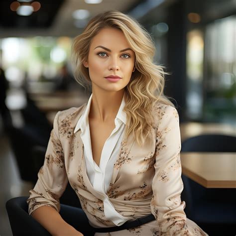 Premium Photo Beautiful Blonde Haired Professional Businesswoman Portrait