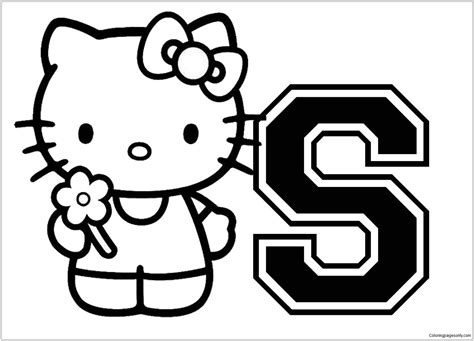 Hello Kitty Alphabet Letters Coloring Pages