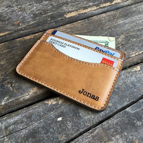 Credit Card Holder Personalized Wallet Slim Leather Wallet