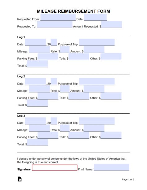 9+ Free Mileage Reimbursement Forms To Download - PerformFlow