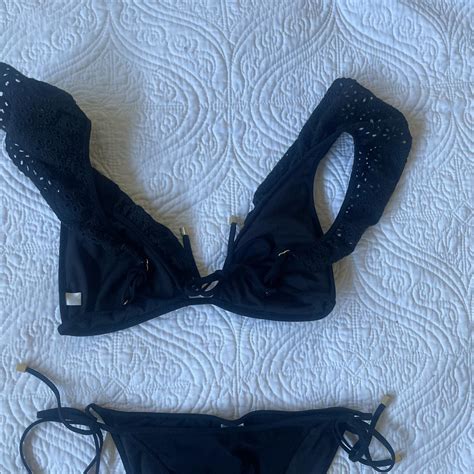 Zimmermann Black Embroidered Bikini Too Worn Once Depop