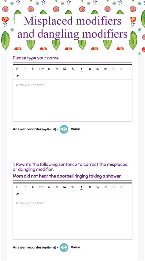 Misplaced Modifier Worksheet 7th Grade Modifiers Adjectives 7th Grade