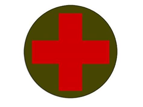 Round Combat Medic Cross Logo Sticker Red Cross Army Green Etsy