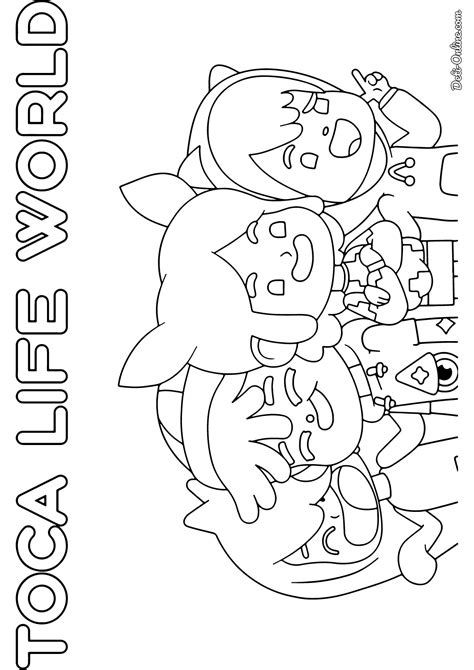 Раскраска Тока Бока Лайф Ворлд распечатать или скачать