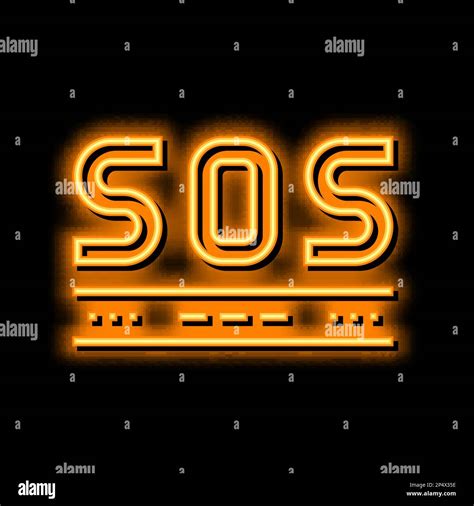 Sos Signal Neon Glow Icon Illustration Stock Vector Image And Art Alamy