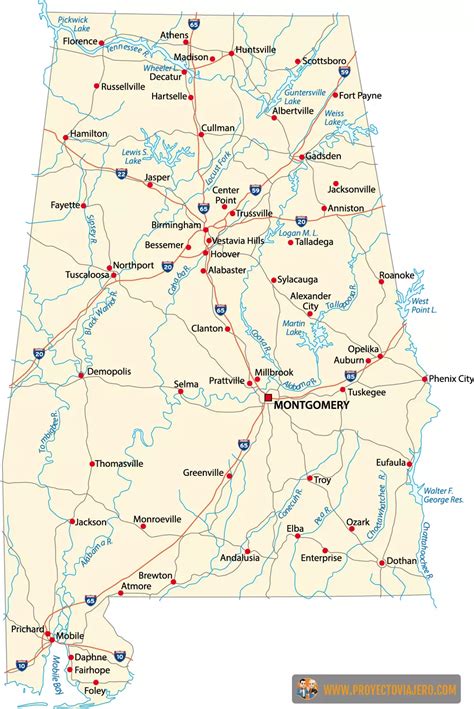 Alabama (Estados Unidos): Mapa E Información - Proyecto Viajero 