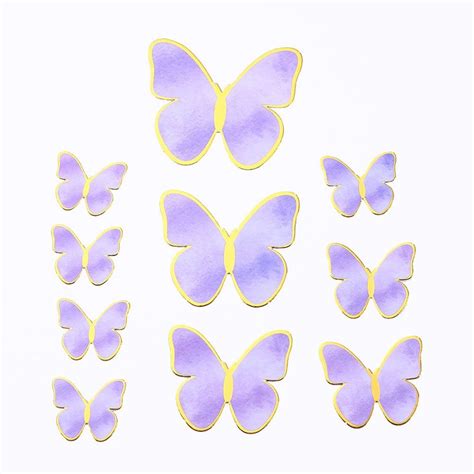 Hand Painted Purple Butterfly Cake Topper Pack Of 10 Cake Toppers From Cake Thrive Uk