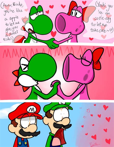 Yoshi and Birdo Kiss - Yoshi Fan Art (34492927) - Fanpop