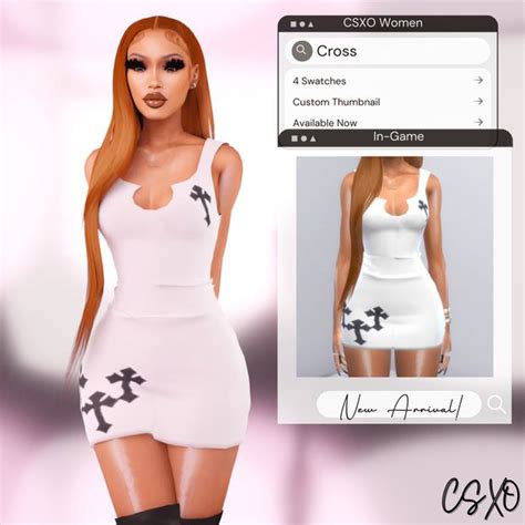 Triple Cross Dress CeceSims Xo In 2024 Sims 4 Black Hair Sims 4